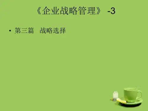 企业战略管理-战略选择讲义