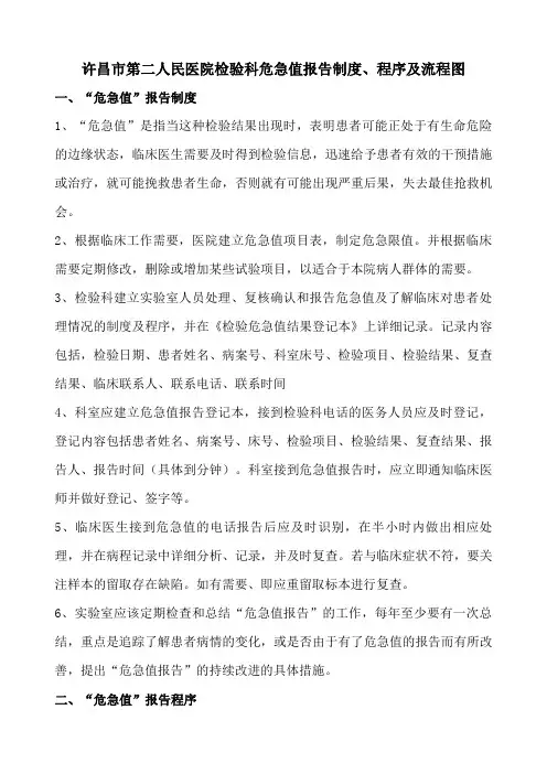 检验科危急值报告制度程序及流程图