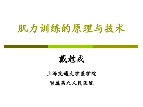 肌力训练的原理与技术PPT课件