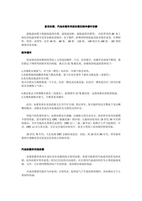 家用冰箱、汽油冰箱和丙烷冰箱的制冷循环讲解