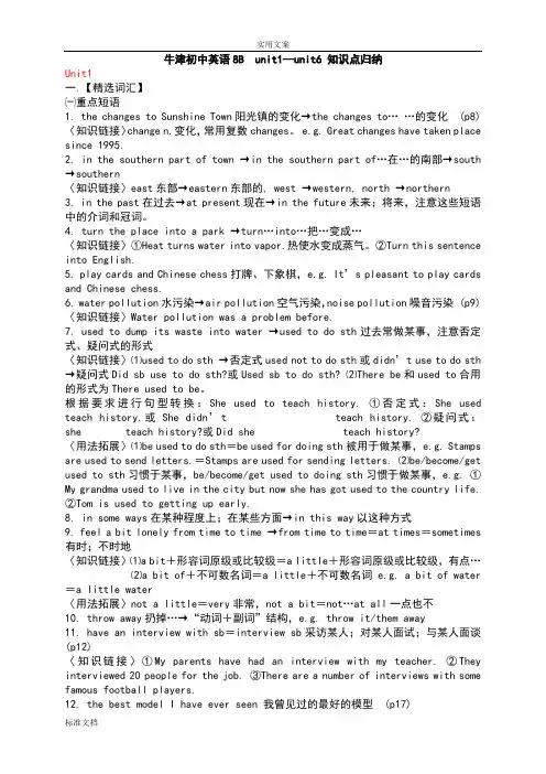 牛津英语8B知识点大全