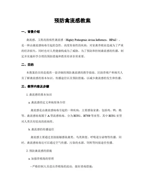 预防禽流感教案