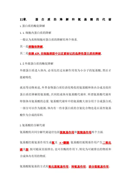 生物化学总结复习笔记