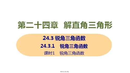 新华师大版九年级上册初中数学 24-3-1课时1 锐角三角函数 教学课件