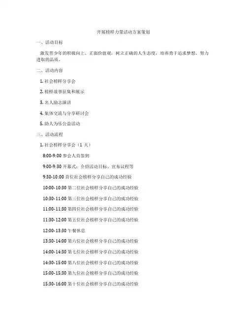 开展榜样力量活动方案策划