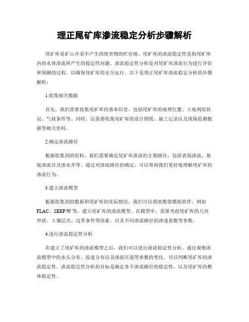 理正尾矿库渗流稳定分析步骤解析