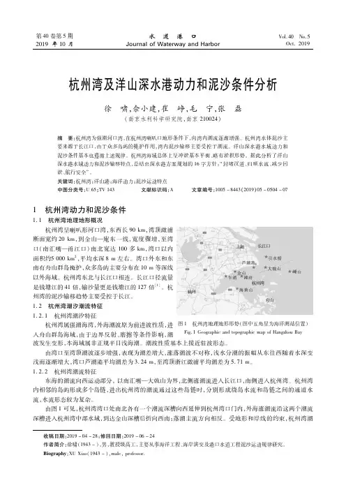 杭州湾及洋山深水港动力和泥沙条件分析