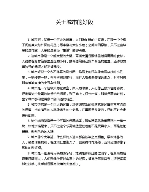 关于城市的好段