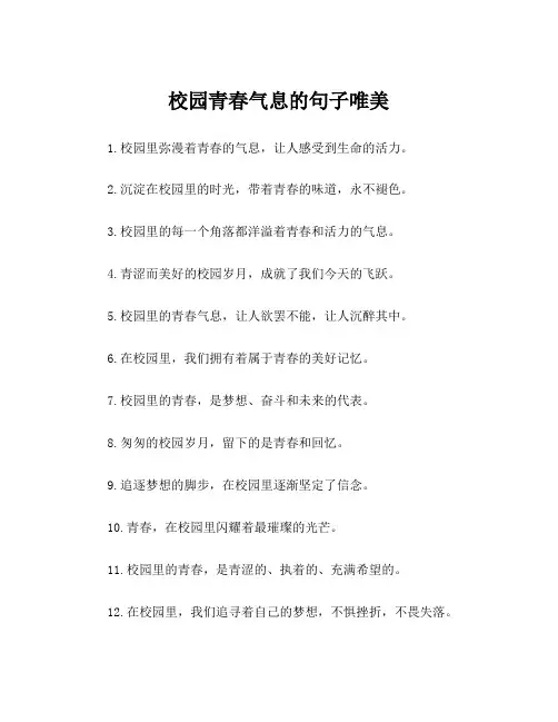 校园青春气息的句子唯美