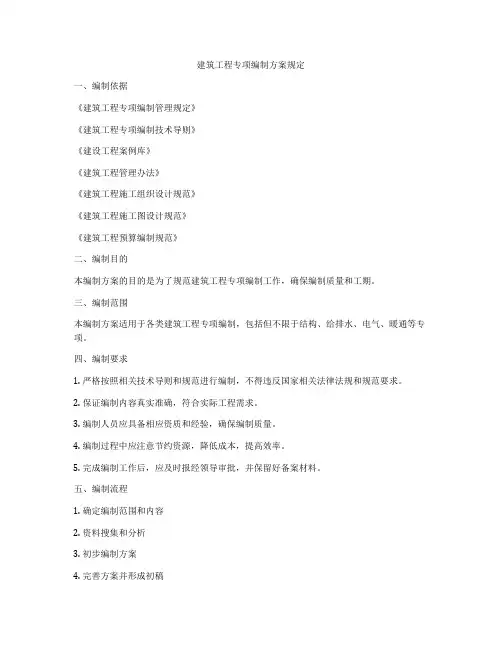 建筑工程专项编制方案规定