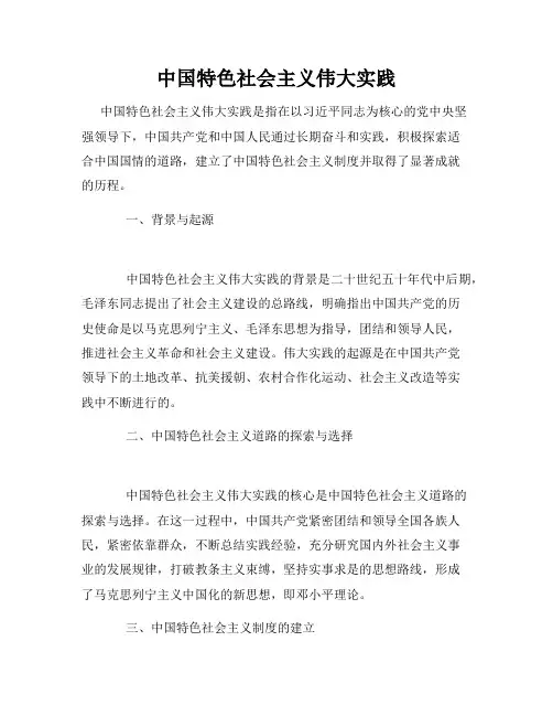 中国特色社会主义伟大实践