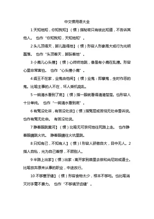 中文惯用语大全