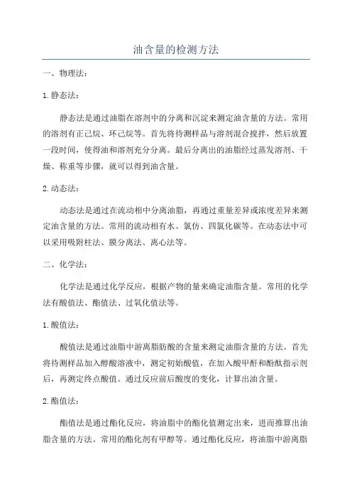 油含量的检测方法