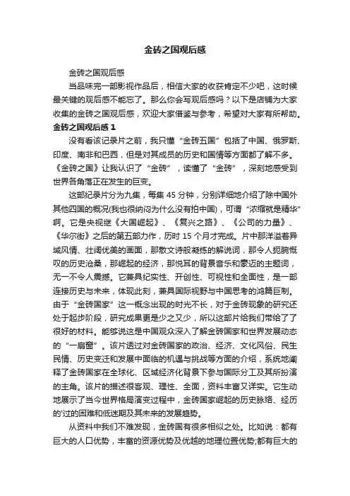 金砖之国观后感