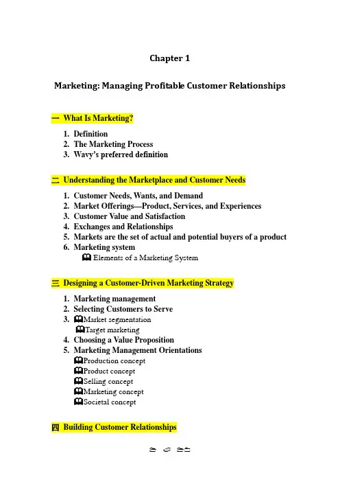 PrinciplesofMarketingOutline营销学原理题纲