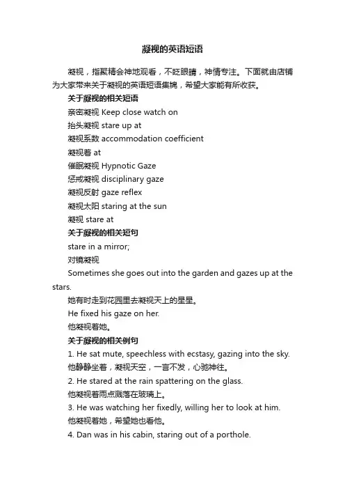 凝视的英语短语