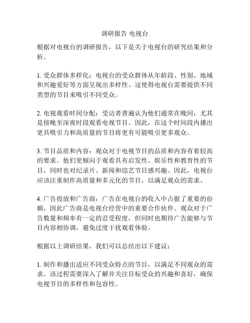 调研报告 电视台