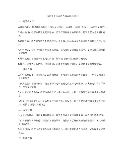 消防安全检查的内容有哪些方面