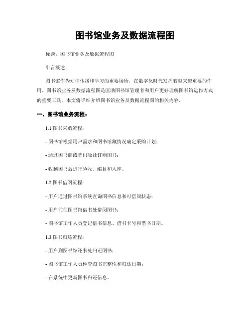 图书馆业务及数据流程图