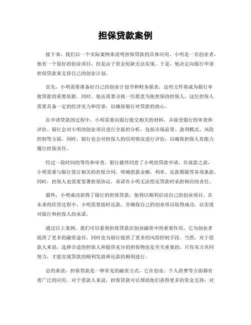 担保贷款案例
