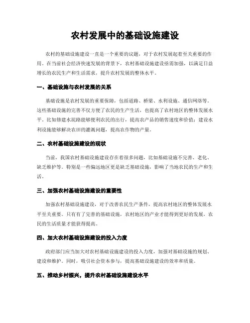 农村发展中的基础设施建设