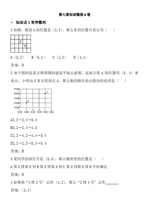 2022年 智乐·期末满分第七章 知识梳理A配套精选卷