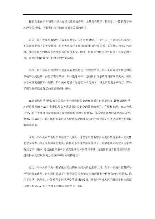 拓扑关系的作用