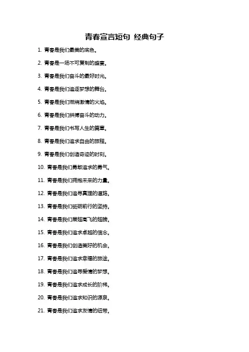 青春宣言短句 经典句子
