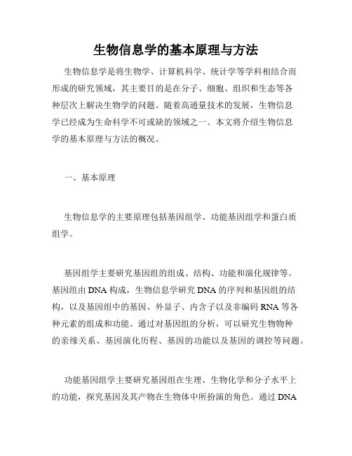 生物信息学的基本原理与方法