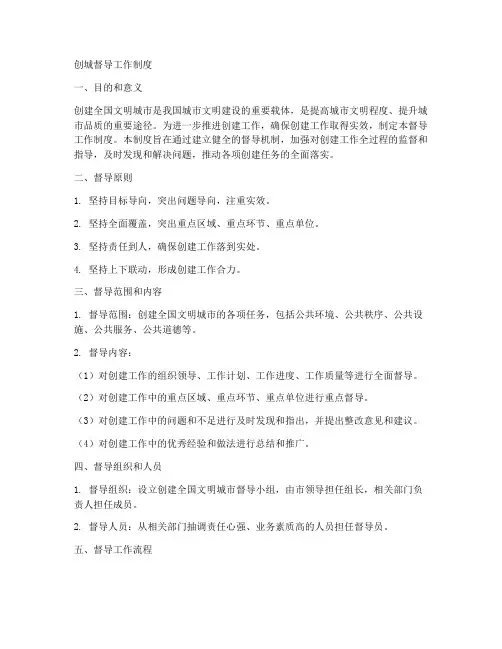 创城督导工作制度