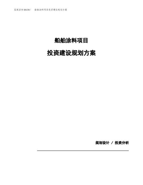 船舶涂料项目投资建设规划方案(模板)