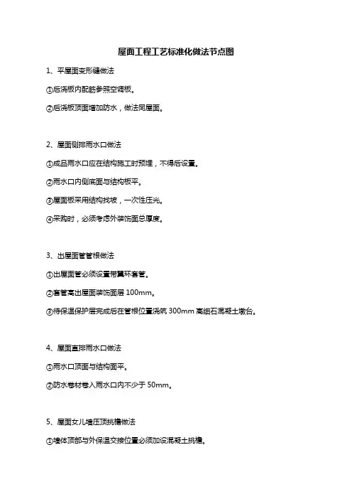 屋面工程工艺标准化做法节点图