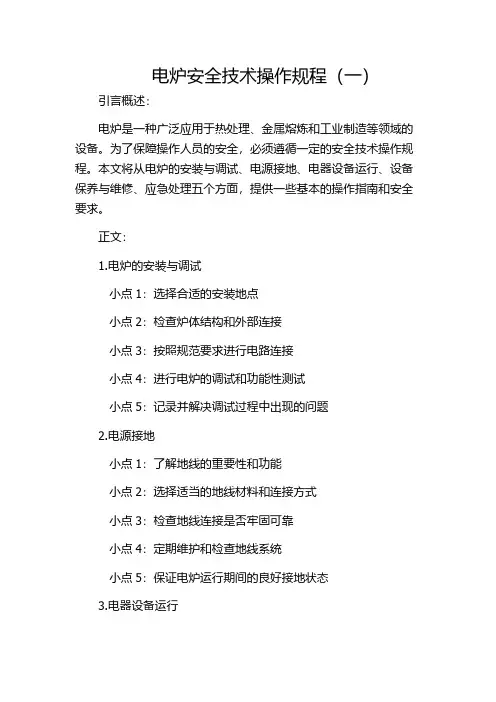 电炉安全技术操作规程(一)
