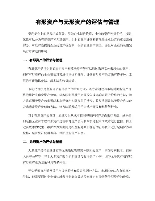 有形资产与无形资产的评估与管理
