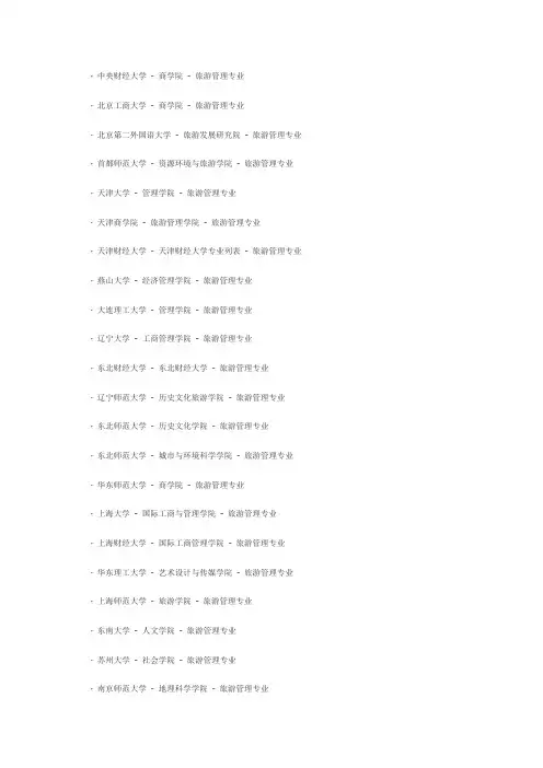 旅游管理专业研究生的学校