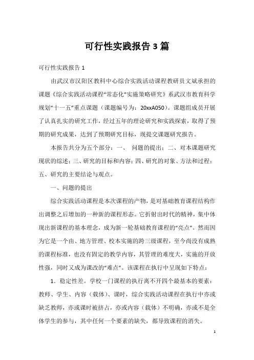 可行性实践报告3篇