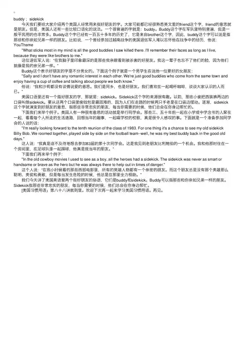 美国习惯用语-第88讲：buddy；sidekick