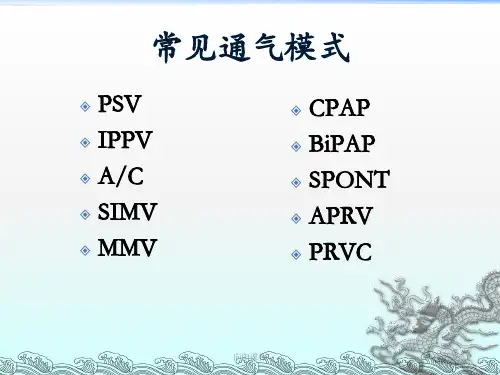 呼吸机常见模式及参数设置行业知识课件