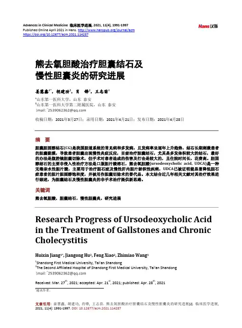 熊去氧胆酸治疗胆囊结石及慢性胆囊炎的研究进展