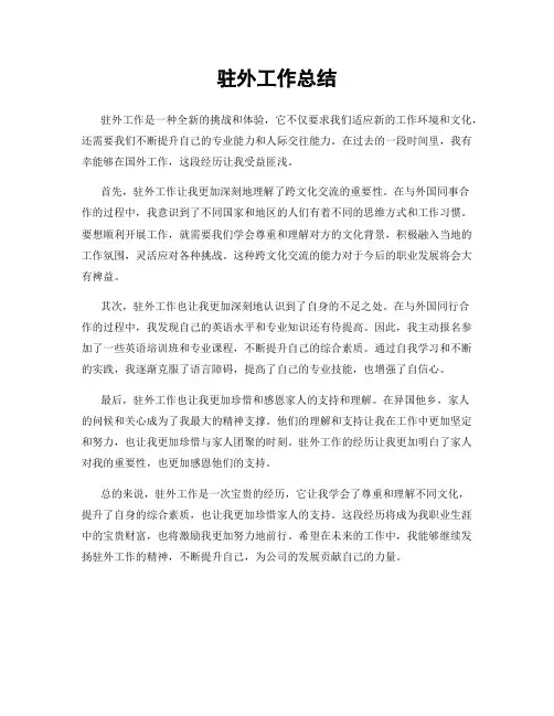 驻外工作总结