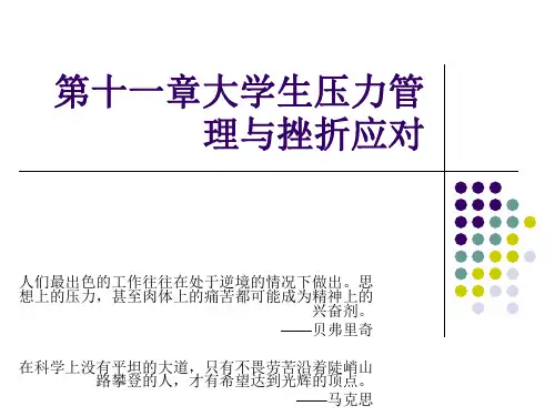 最新第十一章大学生压力管理与挫折应对 《心理健康教育》课件-药学医学精品资料