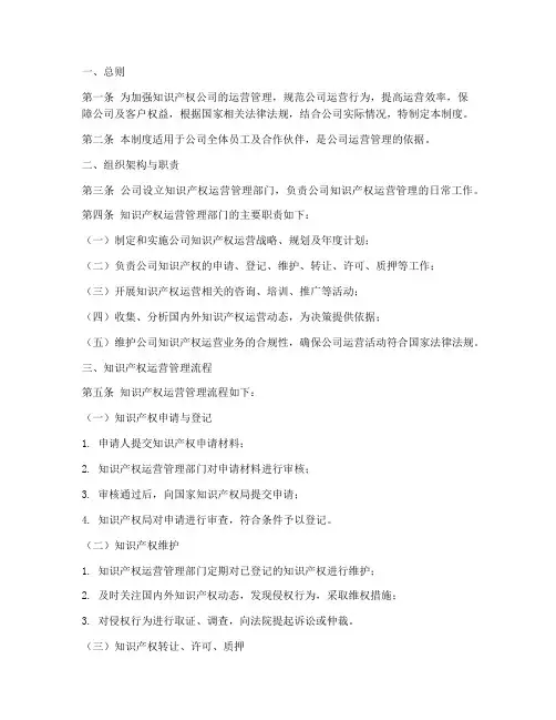 知识产权公司运营管理制度