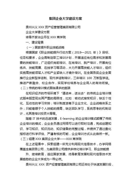 集团企业大学建设方案