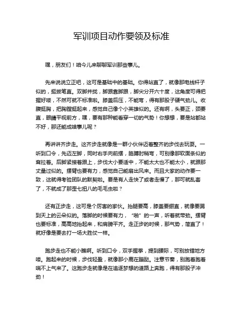 军训项目动作要领及标准
