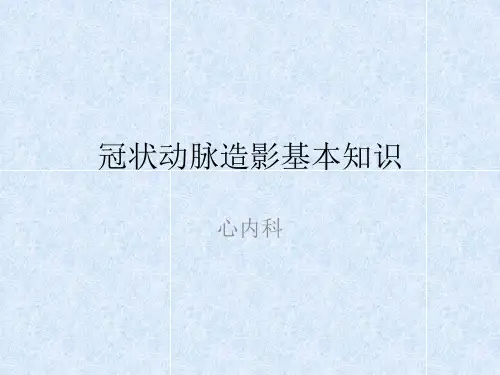 冠状动脉造影基本知识