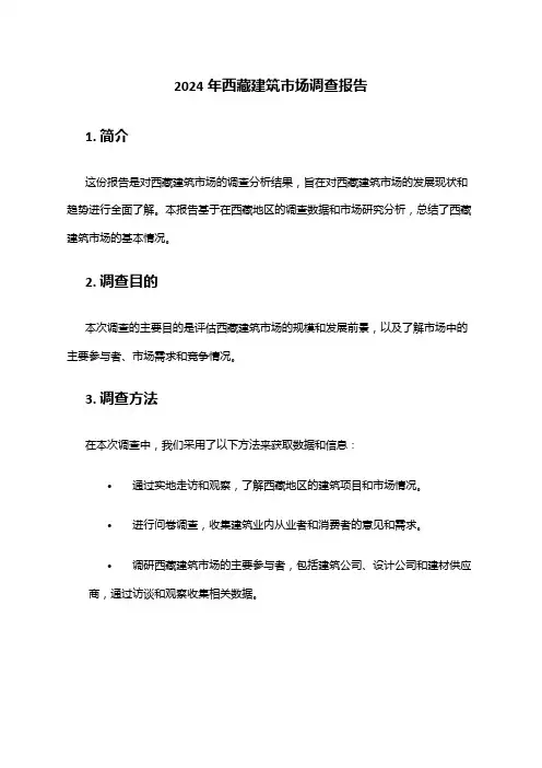2024年西藏建筑市场调查报告