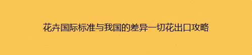 花卉国际标准与我国的差异一切花出口攻略