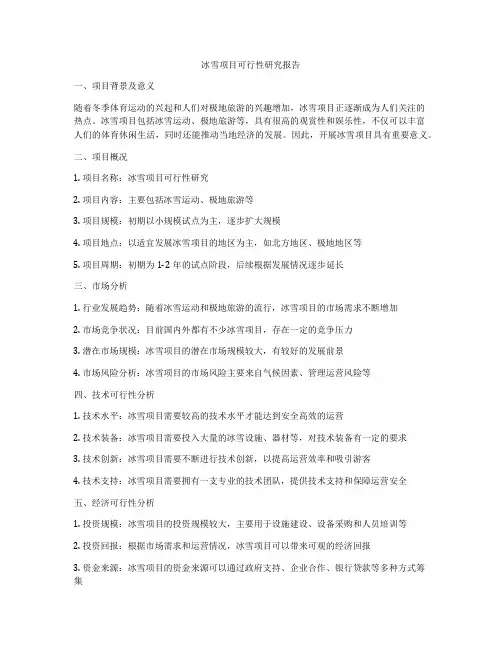 冰雪项目可行性研究报告