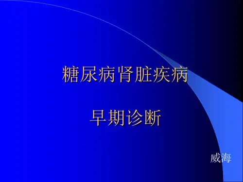 糖尿病肾脏疾病早期诊断标准ppt课件