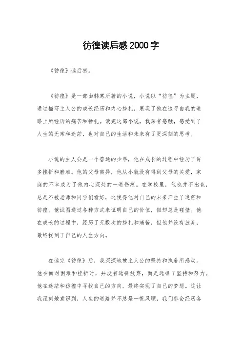 彷徨读后感2000字